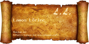 Lamos Lőrinc névjegykártya